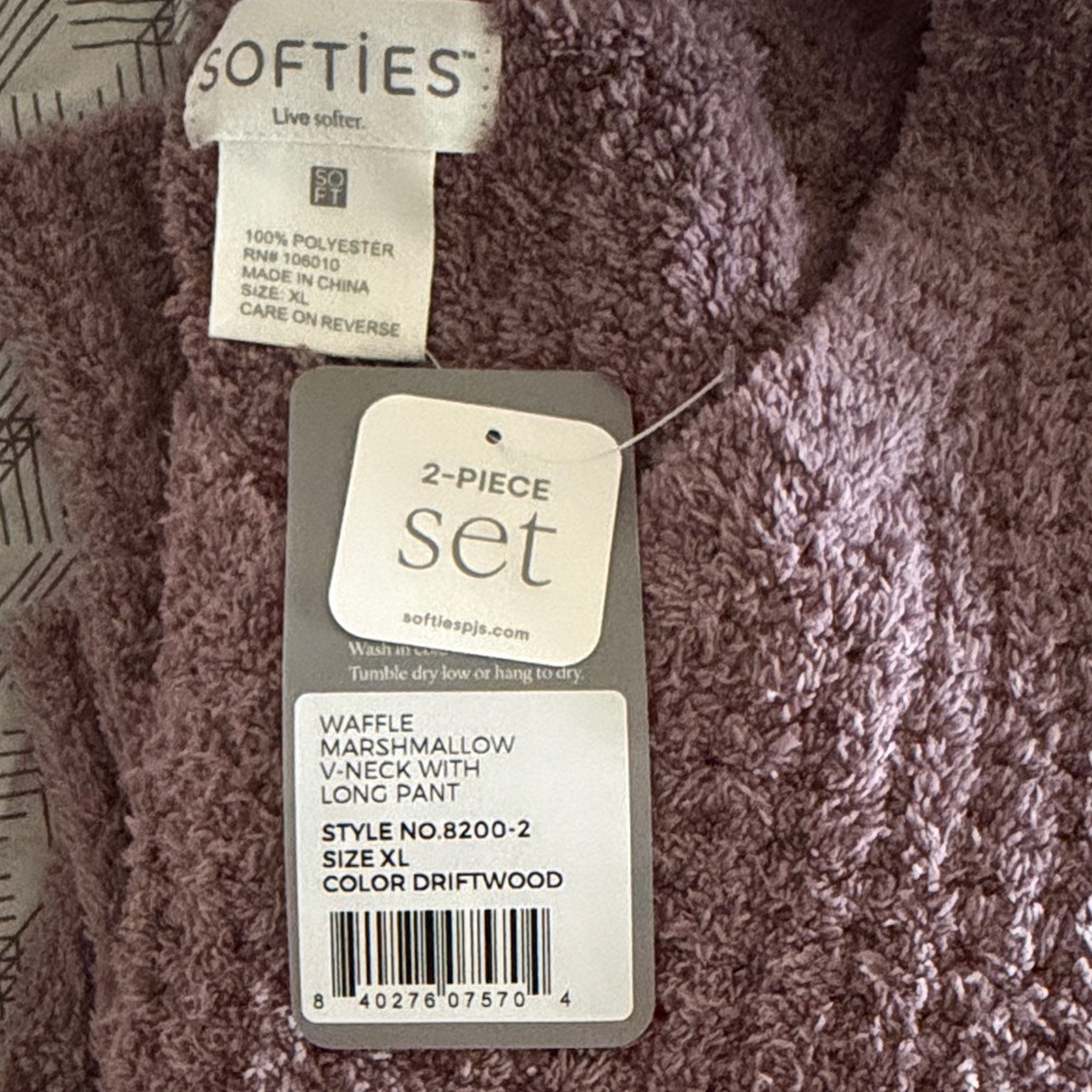 SOFTIES Waffle Marshmellow Luxe Lounge Set sz XL - Picture 5 of 5